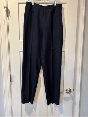 Talbot’s Women’s Pure Silk Navy Dress Pants 10 Long EUC Lined Career